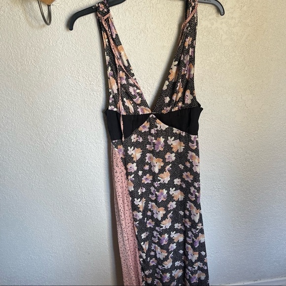 Urban outfitters ryker midi dress mix print floral and polka dots - Picture 9 of 11